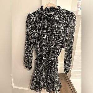 Zara Monochrome Long Sleeve Dress